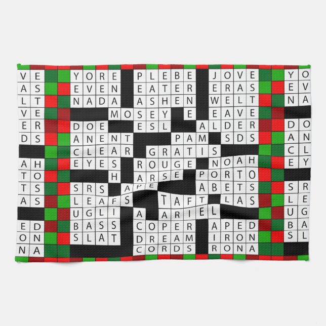 Crossword Puzzle Lovers Kitchen Towel! Towel (Horizontal)