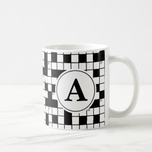 Crossword Puzzle Monogram Coffee Mug