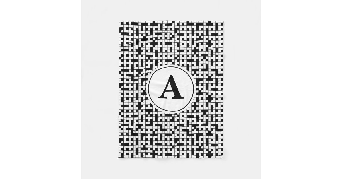 Crossword Puzzle Monogram Fleece Blanket Zazzle Crossword Puzzle Monogram Fleece Blanket Zazzle