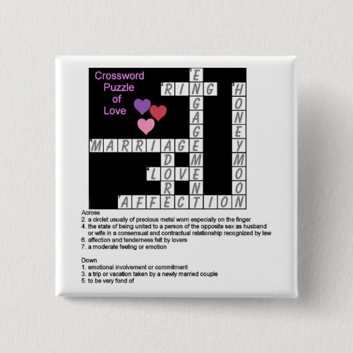 Crossword Puzzle of Love Button