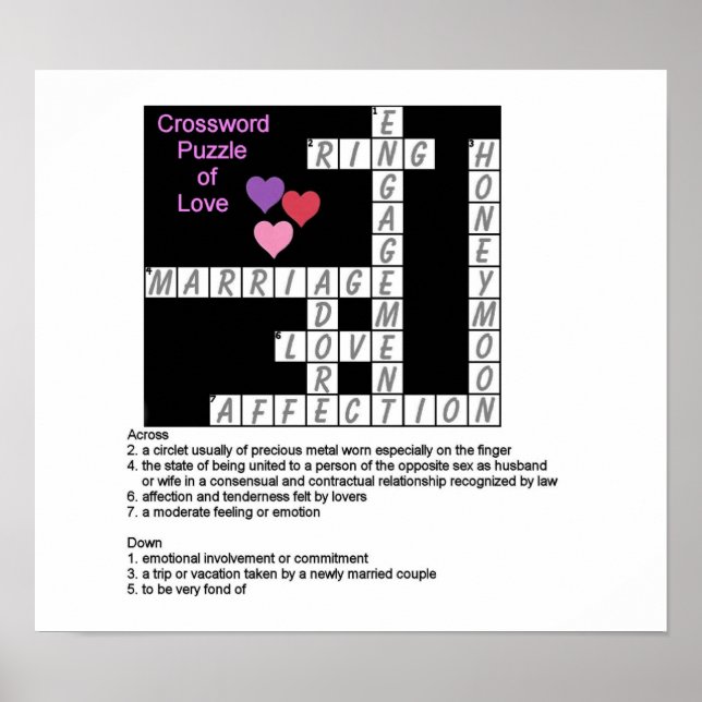 Crossword Puzzle of Love Poster (Front)