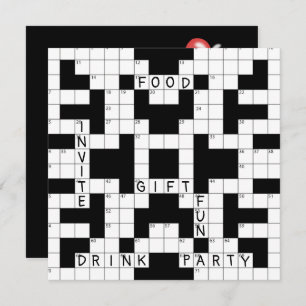 Crossword Puzzle Party  Invitation