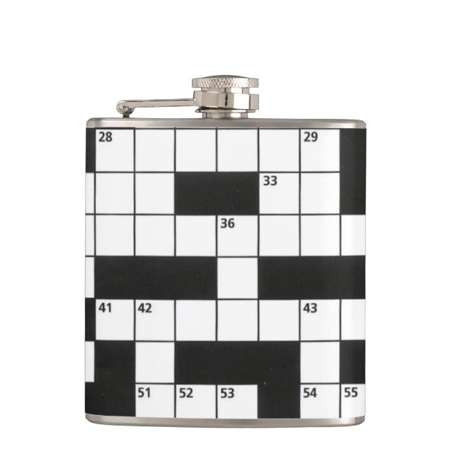 Crossword Puzzle Pattern Flask (Front)