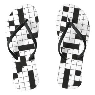 Crossword Puzzle Pattern Flip Flops