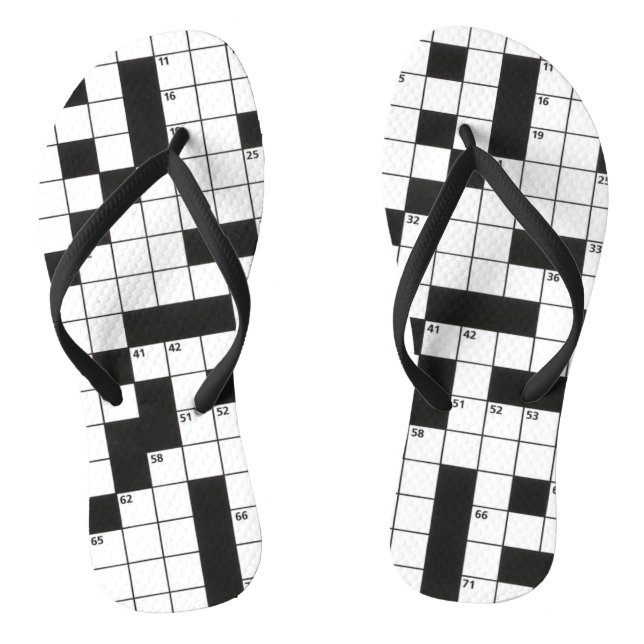 Crossword Puzzle Pattern Flip Flops (Footbed)