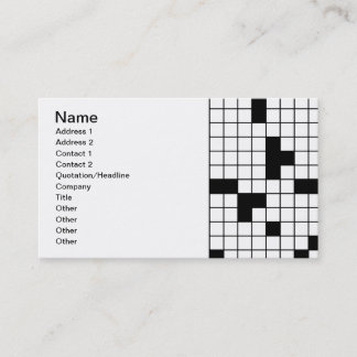 CROSSWORD PUZZLE PATTERN GRAPHICS GAMES FUN WORDS BUSINESS CARD