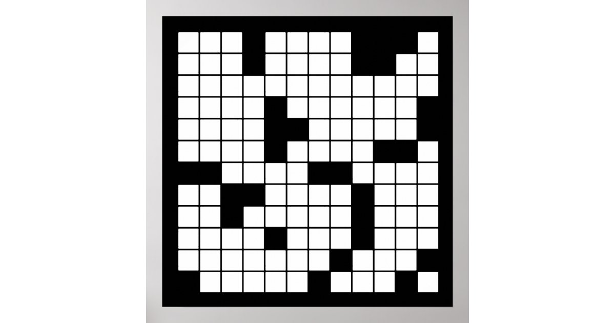 CROSSWORD PUZZLE PATTERN GRAPHICS GAMES FUN WORDS POSTER