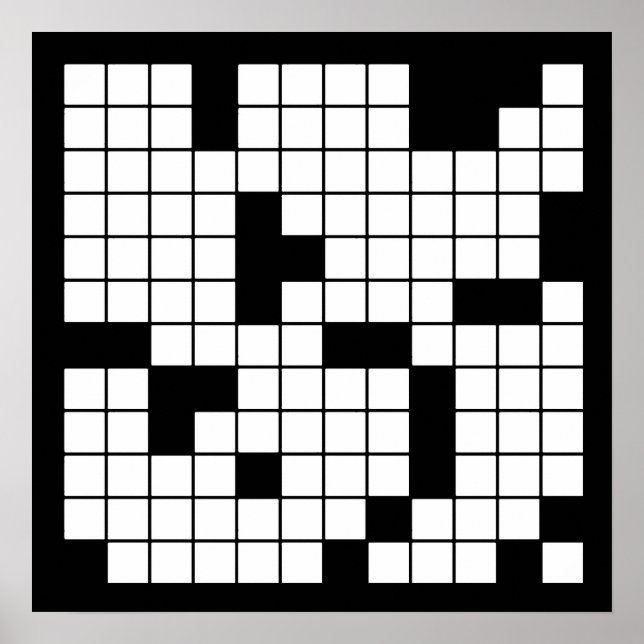 CROSSWORD PUZZLE PATTERN GRAPHICS GAMES FUN WORDS POSTER (Front)