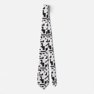 crossword puzzle pattern neck tie