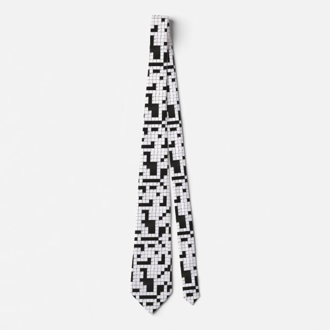 crossword puzzle pattern neck tie (Front)