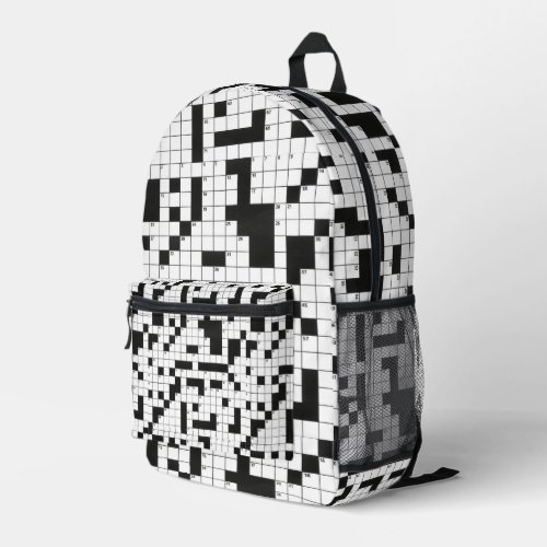 Crossword Puzzle Pattern Printed Backpack