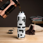 Crossword Puzzle Pattern Water Bottle<br><div class="desc">Blank crossword puzzle design.</div>