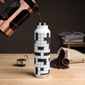 Crossword Puzzle Pattern Water Bottle by dryfhout at Zazzle