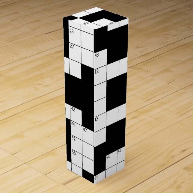 Crossword Puzzle Pattern Wine Box (Front)
