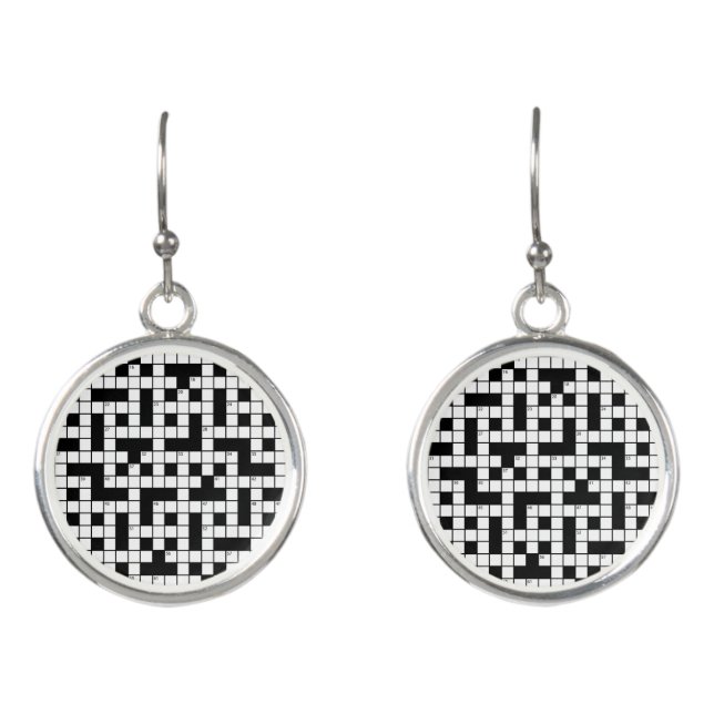 Crossword Puzzle Personalized Earrings (Front)