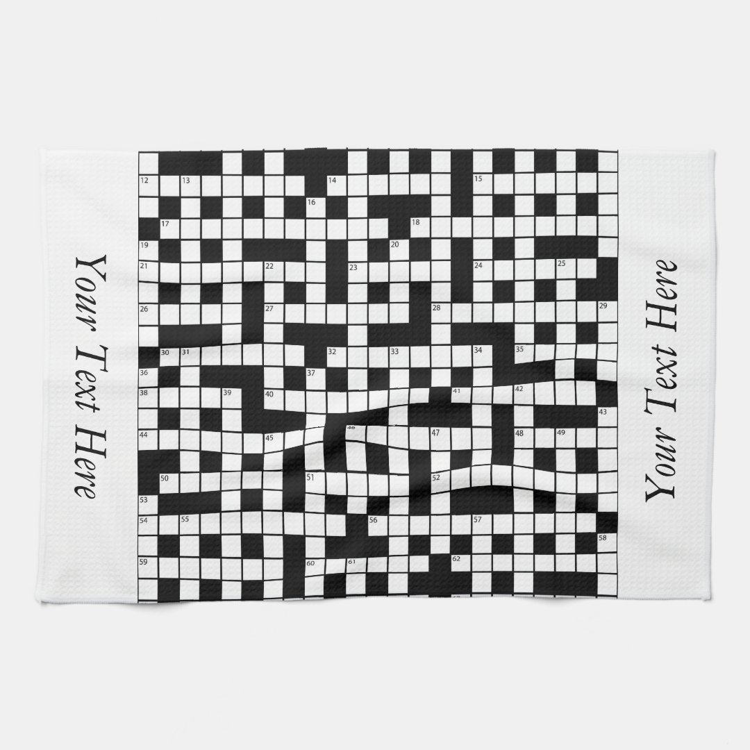 Crossword Puzzle Personalized Kitchen Towel Zazzle