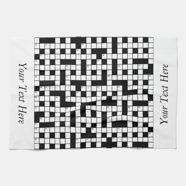 Crossword Puzzle Personalized Kitchen Towel (Horizontal)