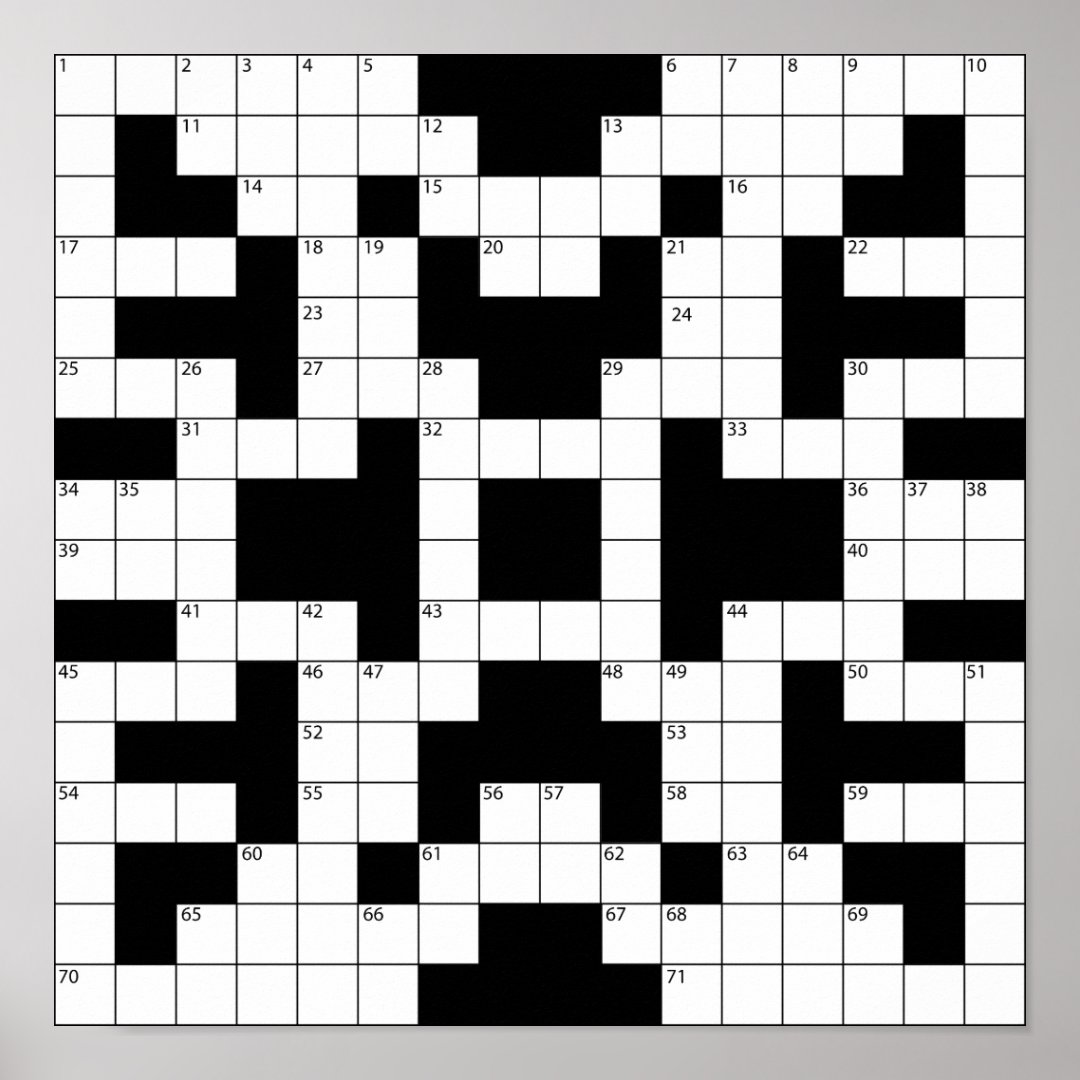 Crossword Puzzle Poster Zazzle