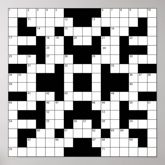 Crossword Puzzle Poster Zazzle