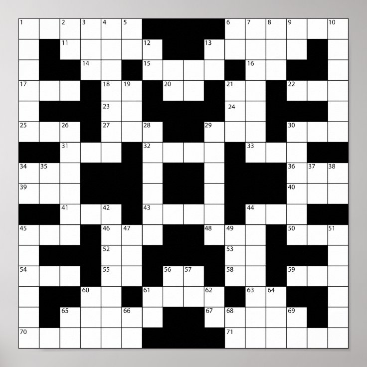 Crossword Puzzle Poster Zazzle