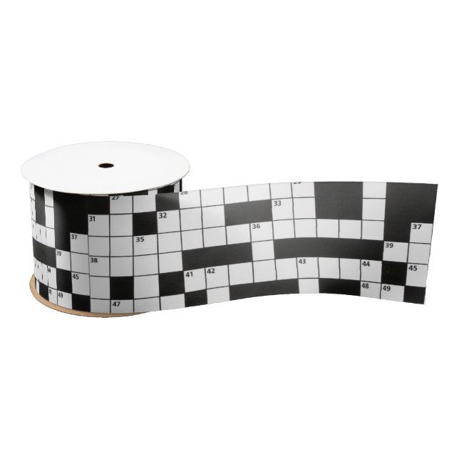 Crossword Puzzle Satin Ribbon (Spool)