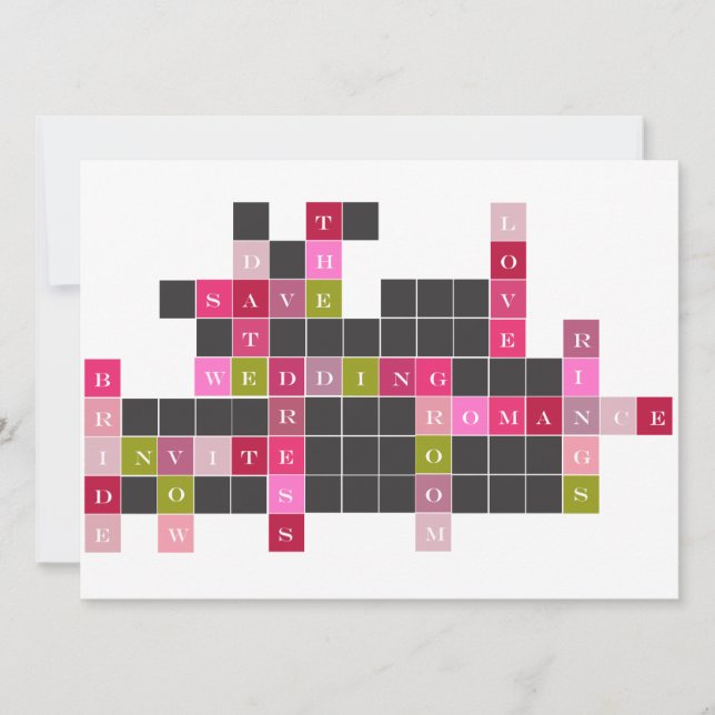 Crossword Puzzle Save the Date (Front)