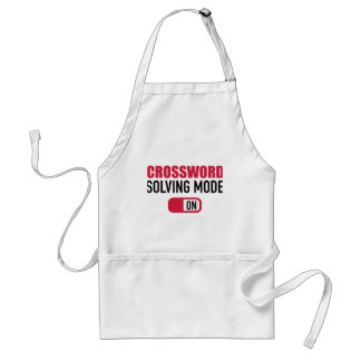 Crossword puzzle solving mode on adult apron