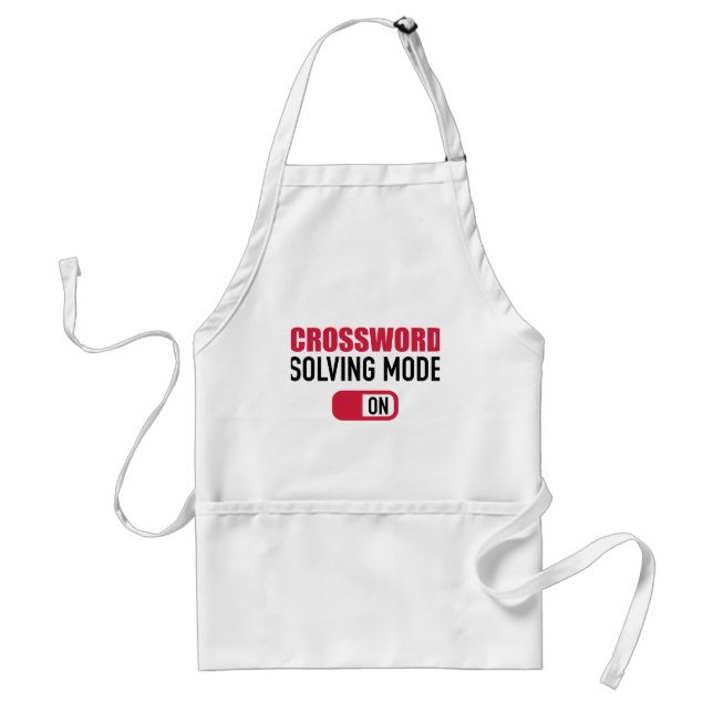 Crossword puzzle solving mode on adult apron (Front)