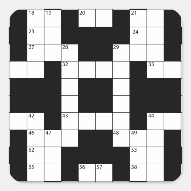 Crossword Puzzle Square Sticker (Front)