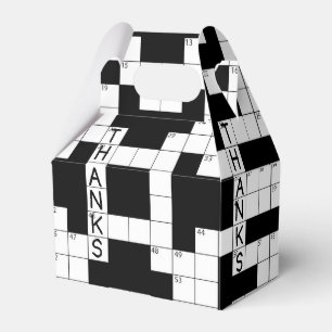 Crossword Puzzle Thanks Favor Boxes