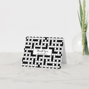 Crossword Puzzle Theme Wedding Letterpress Thank You Card