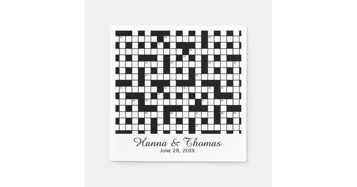 Crossword Puzzle Theme Wedding Paper Napkin Zazzle com