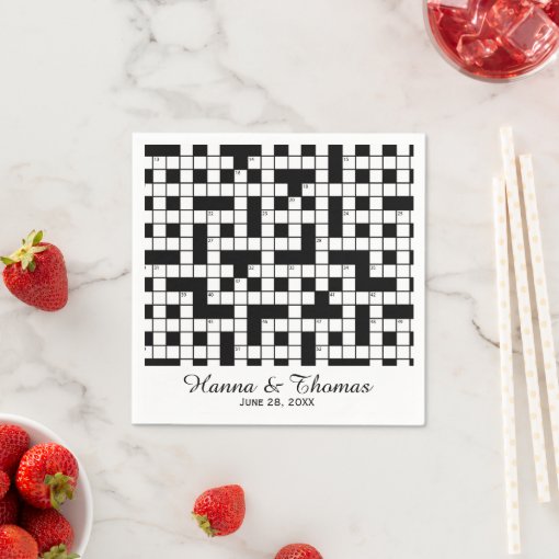 Crossword Puzzle Theme Wedding Paper Napkins Zazzle