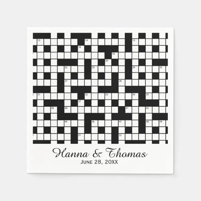 Crossword Puzzle Theme Wedding Paper Napkins Zazzle
