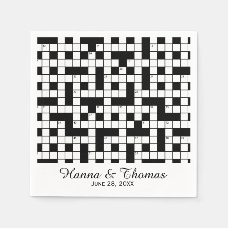 Crossword Puzzle Theme Wedding Paper Napkins Zazzle