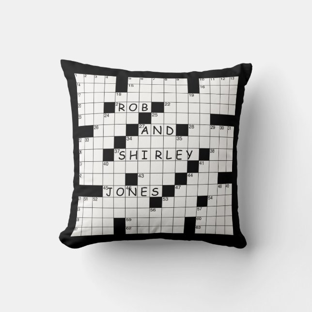 Crossword Puzzle Throw Pillow (Front)