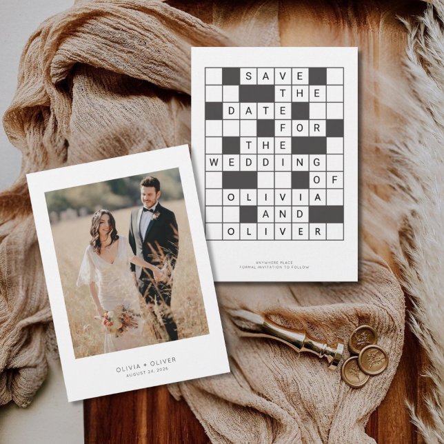 Crossword puzzle wedding save the date (Creator Uploaded)