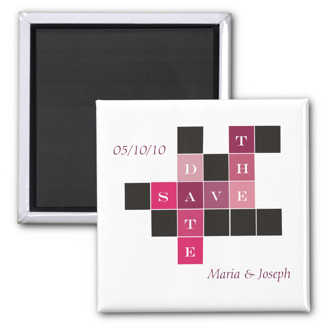 Crossword Puzzle Wedding Save the Date Magnet Zazzle