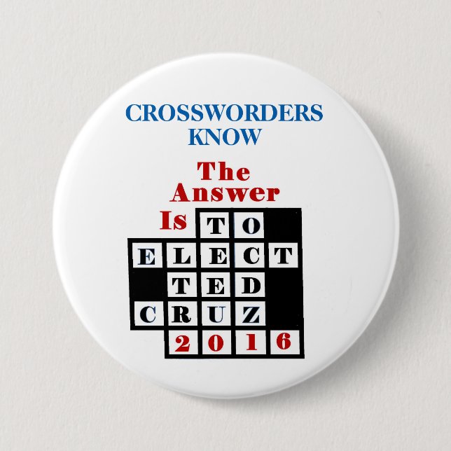 Crossword Puzzlers for Cruz Pinback Button (Front)
