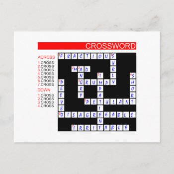 Crossword Puzzles Can Be Frustrating Postcard by earlykirky at Zazzle