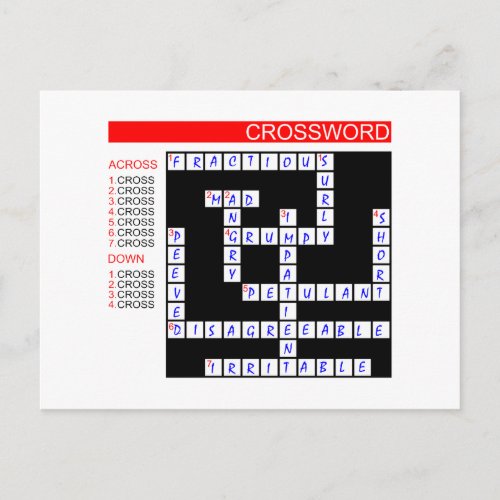 Crossword Puzzles Can Be Frustrating Postcard