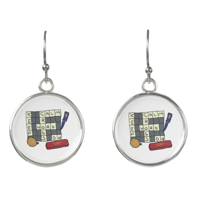Crossword Puzzles Earrings (Front)