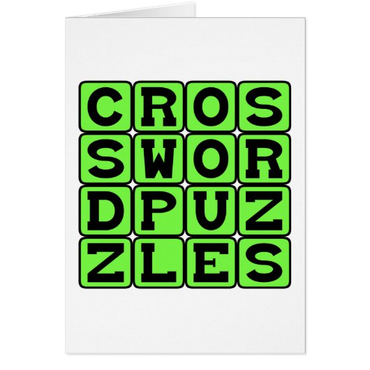 Crossword Puzzles, Word Puzzles Cards (Front)