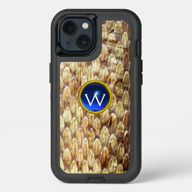 CROTALUS BLUE GEM MONOGRAM  OTTERBOX iPhone CASE (Back)