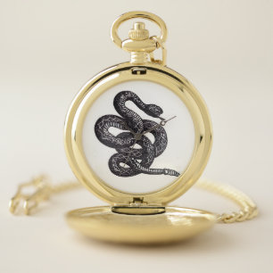 Crotalus Cascavella Snake (Venemous Pit Viper) Pocket Watch