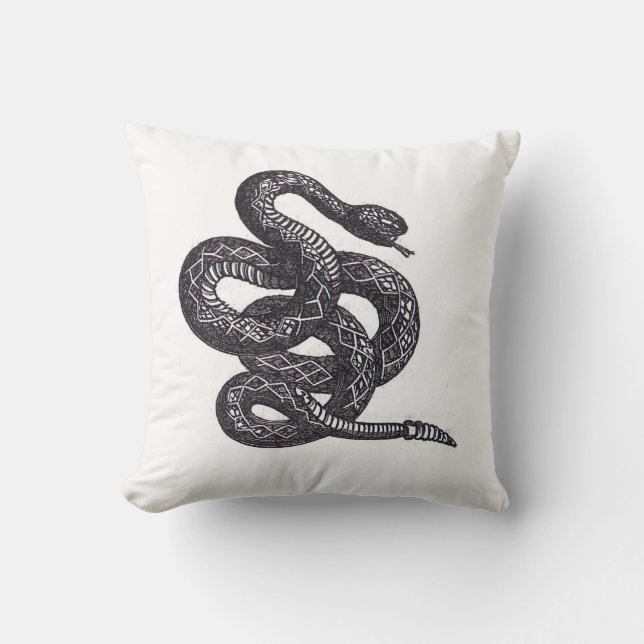 Crotalus Cascavella Snake (Venemous Pit Viper) Throw Pillow (Front)