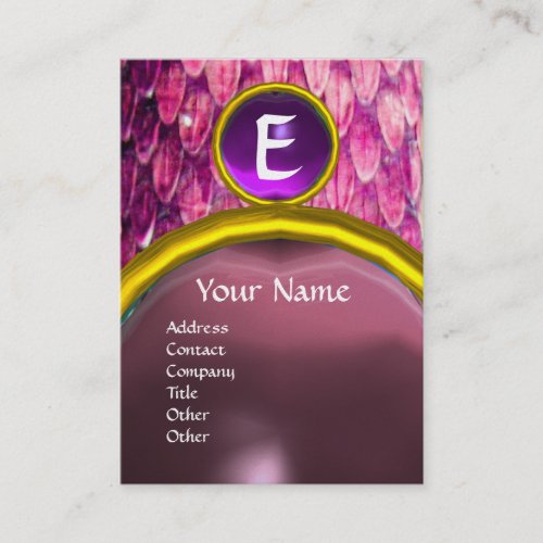 CROTALUS MONOGRAM AMETHYSTbright bold pink purple Business Card