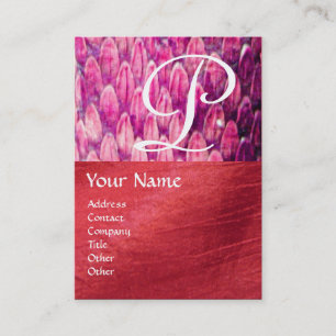 CROTALUS MONOGRAM ,bright bold black pink red silk Business Card
