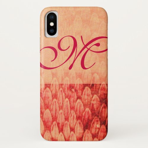 CROTALUS MONOGRAM red pink fuchsia iPhone X Case