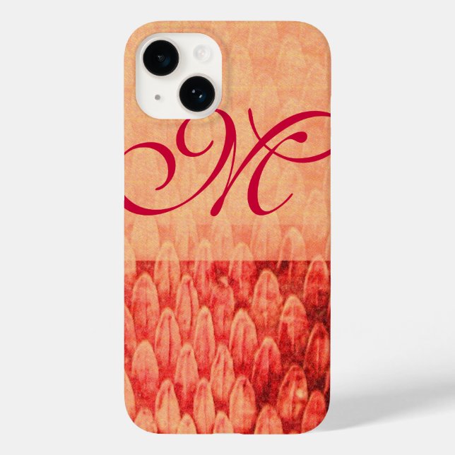 CROTALUS MONOGRAM red pink fuchsia Case-Mate iPhone Case (Back)